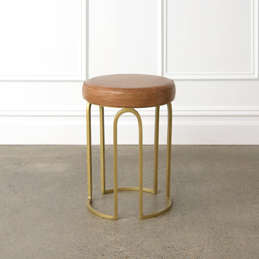 Genuine Leather Round Stool