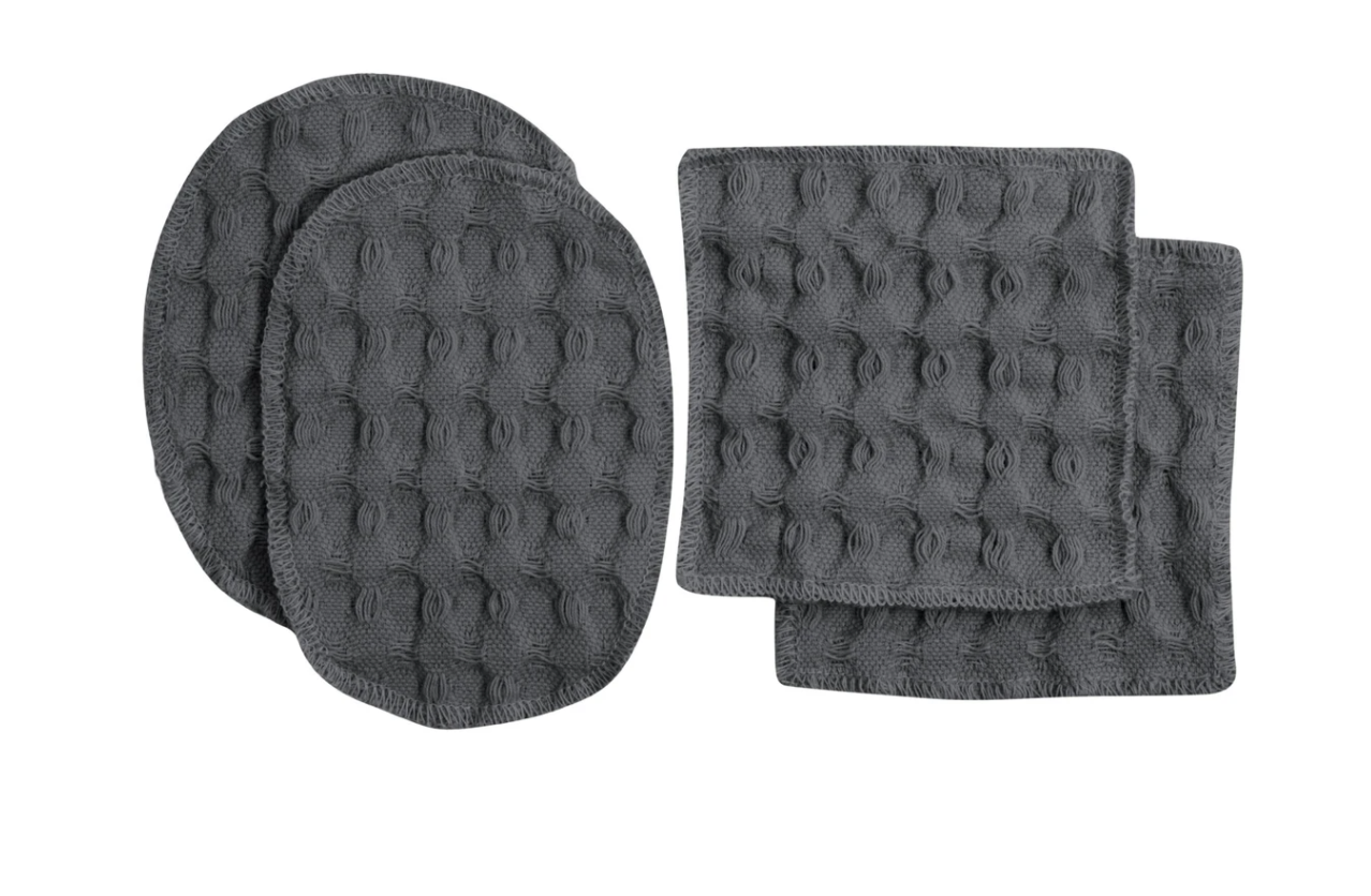Organic Cotton Big Waffle Makeup Pads Makeup Pads The Organic Company Dark Grey