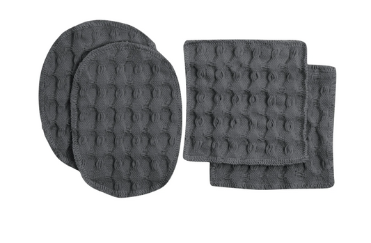 Organic Cotton Big Waffle Makeup Pads Makeup Pads The Organic Company Dark Grey