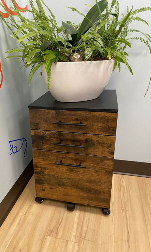 File Cabinet, Mobile Pedestal, Rolling File Cabinet, Office Cabinet with 3 Drawers