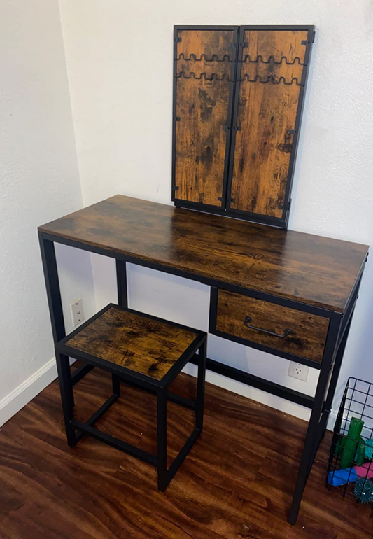 Vanity Table Set, Makeup Table with Stool
