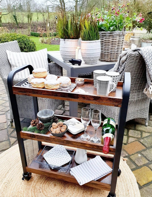 Serving Cart, Slim Kitchen Cart for Narrow Spaces, Rolling Storage Cart