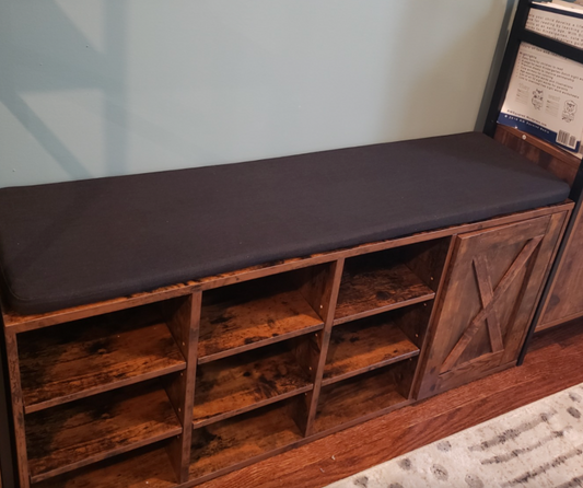 Shoe Bench, Storage Bench with Cupboard and 9 Open Compartments