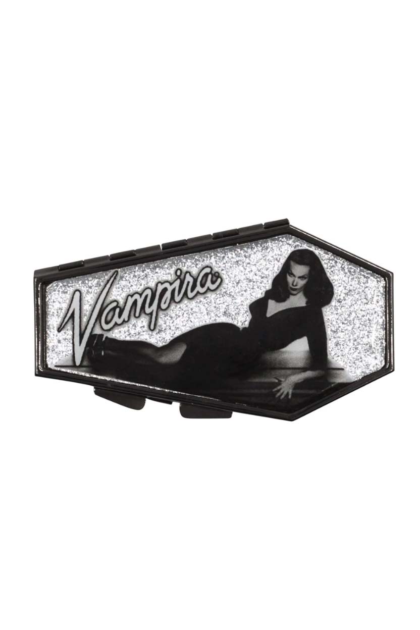 Vampira Silver Glitter Coffin Compact