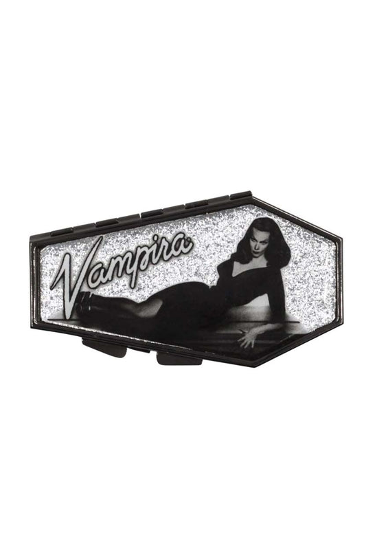Vampira Silver Glitter Coffin Compact