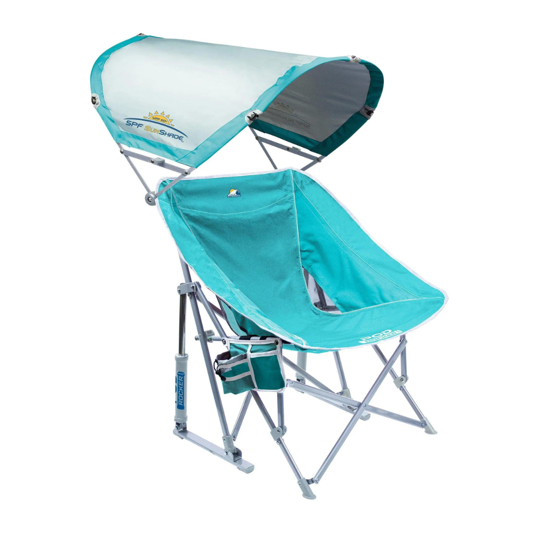 GCI Outdoor Pod Rocker with Sunshade Portable Beach Rocking Chair