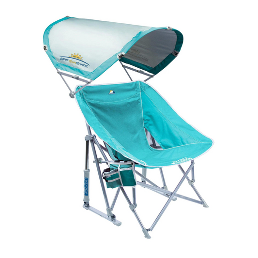 GCI Outdoor Pod Rocker with Sunshade Portable Beach Rocking Chair