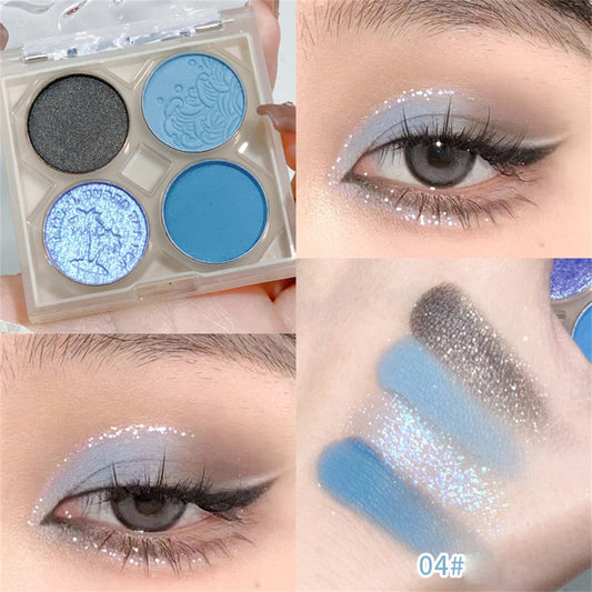 Blue Purple Olive Green Eyeshadow Palette
