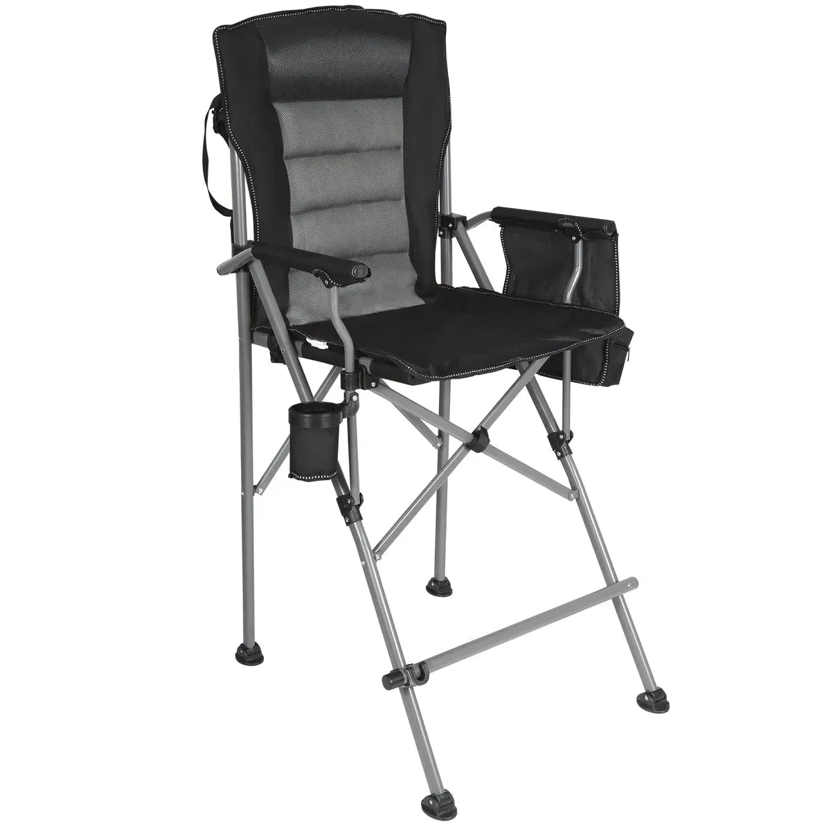 Bar Height Extra Tall Folding Chairs with High Back Padded Seat and Arms