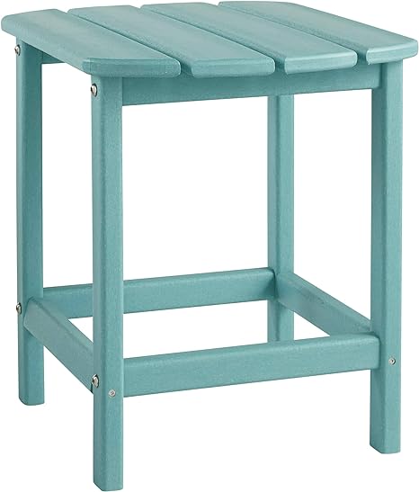 Sundown Treasure Outdoor Patio HDPE Weather Resistant End Table, White