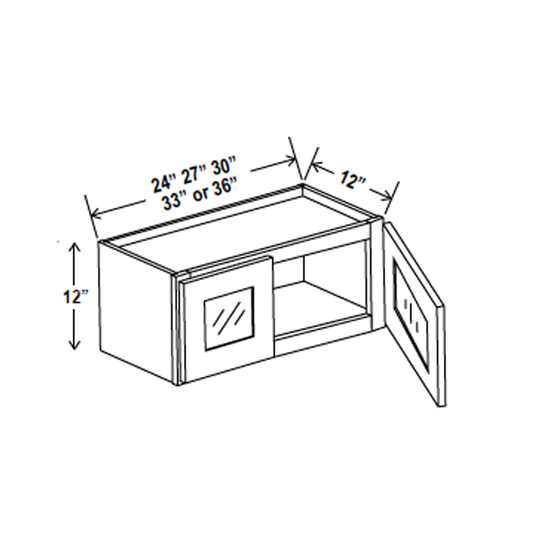 Wall Kitchen Cabinet - 27W x 12H x 12D - Aria Shaker Espresso - RTA