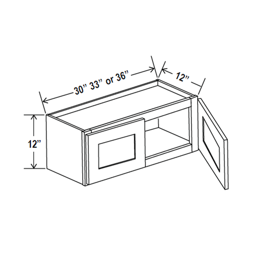 Wall Kitchen Cabinet - 30W x 12H x 12D - Aria Shaker Espresso - RTA