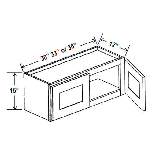 Wall Kitchen Cabinet - 30W x 15H x 12D - Aria Shaker Espresso - RTA