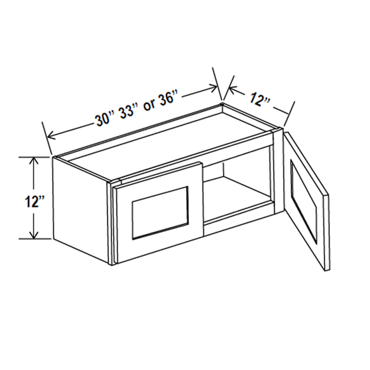 Wall Kitchen Cabinet - 33W x 12H x 12D - Aria Shaker Espresso