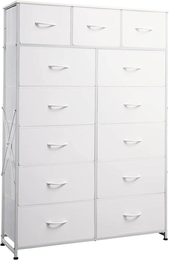 Tall Dresser for Bedroom with 13 Drawers, Storage Dresser Organizer Unit, Fabric Dresser