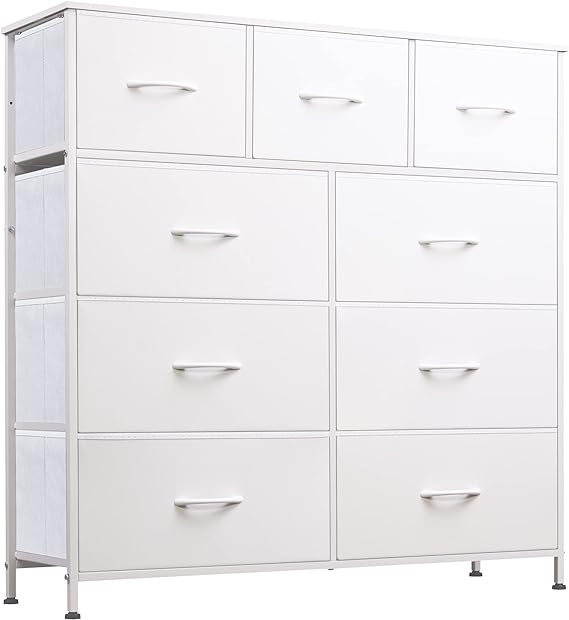 9-Drawer Dresser, Fabric Storage Tower for Bedroom, Hallway, Closet, Tall Chest Organizer