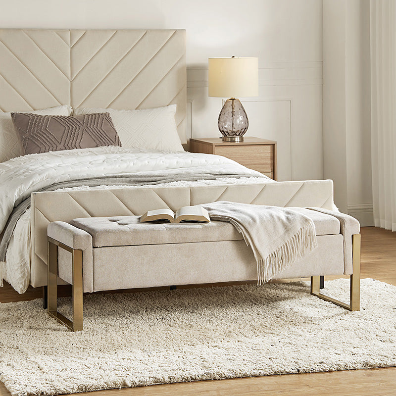 Flora Modern Upholstered Flip Top Storage Bench