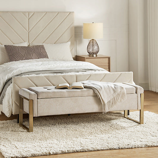 Flora Modern Upholstered Flip Top Storage Bench
