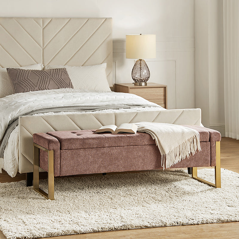 Flora Modern Upholstered Flip Top Storage Bench