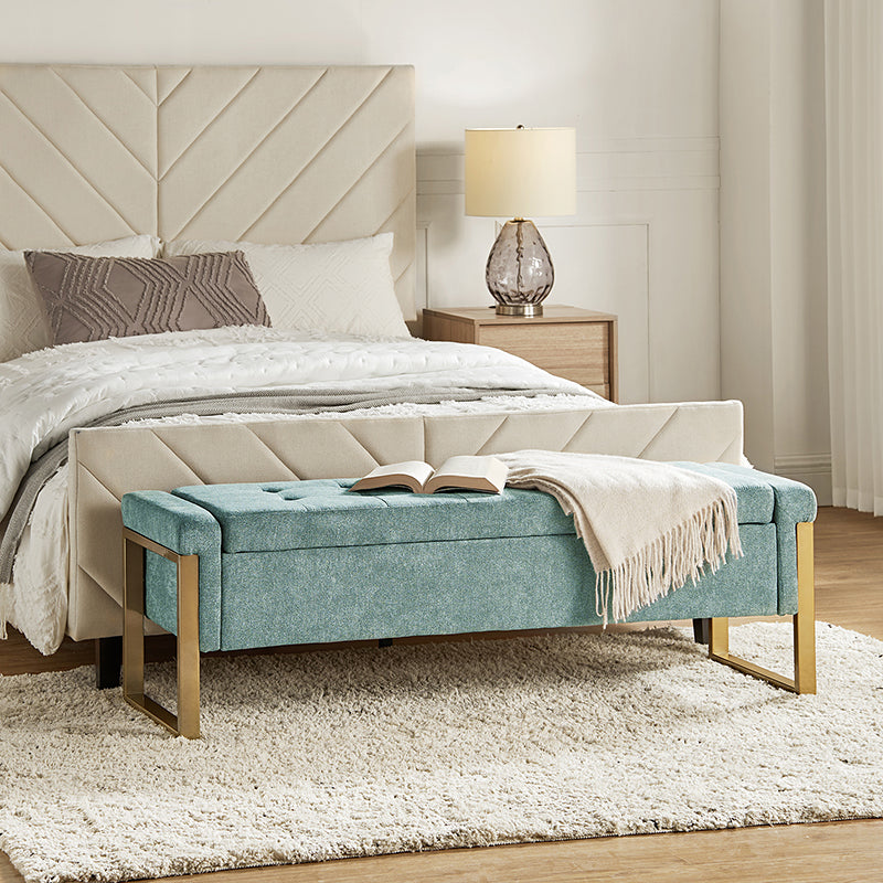 Flora Modern Upholstered Flip Top Storage Bench
