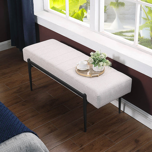 Clara Chenille Fabric Modern Style Bench