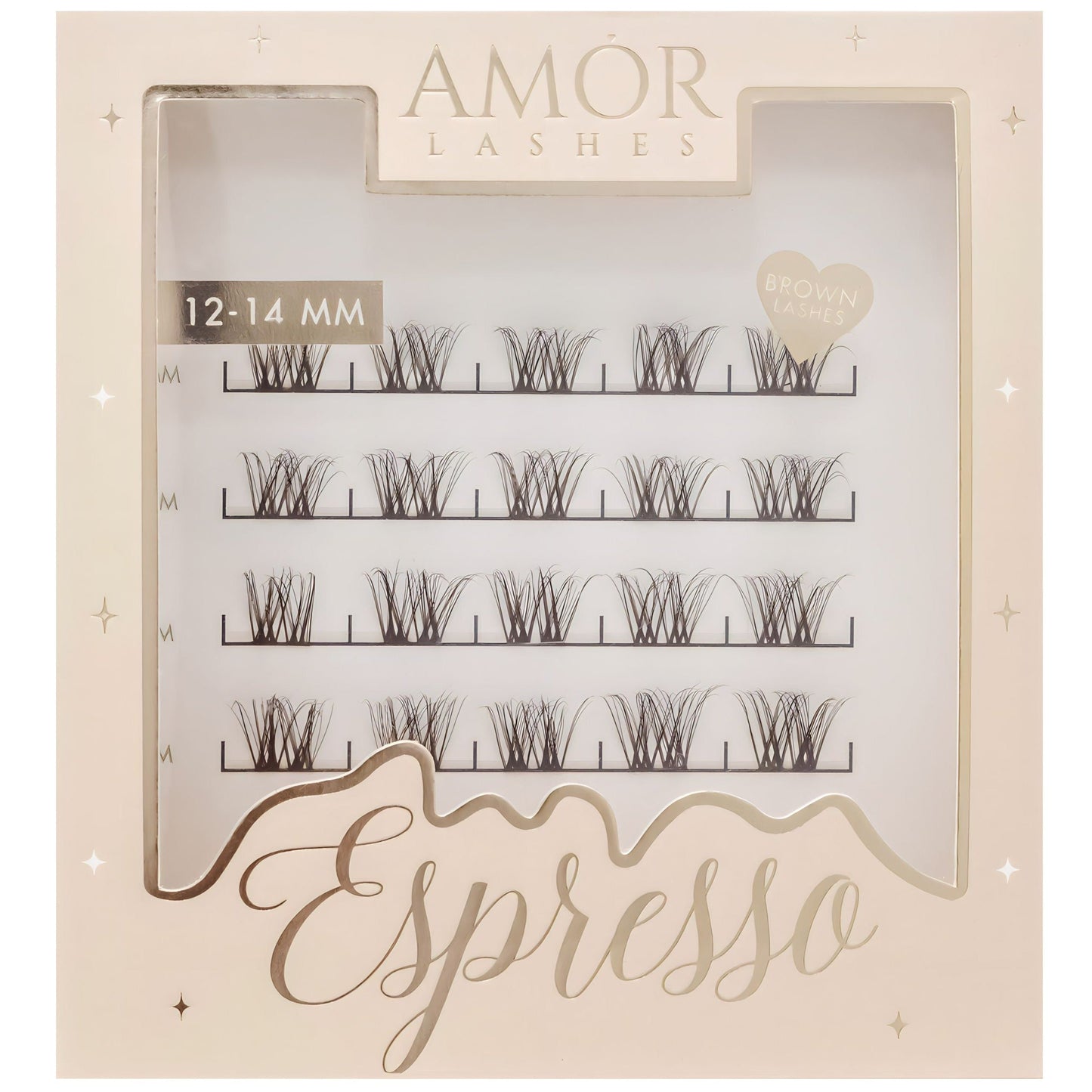 Amor Lashes QuickLash Clusters - Espresso (D Curl) [12-14mm]