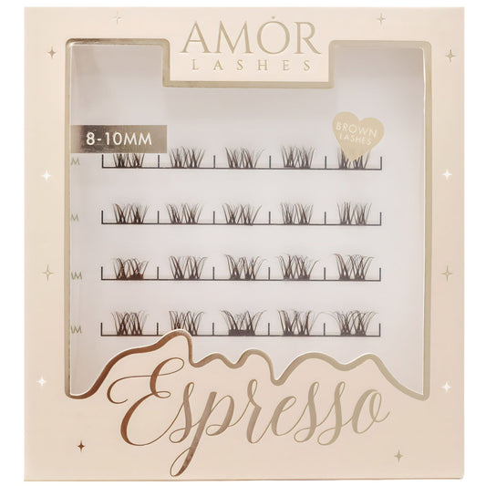 Amor Lashes QuickLash Clusters - Espresso (D Curl) [8-10mm]