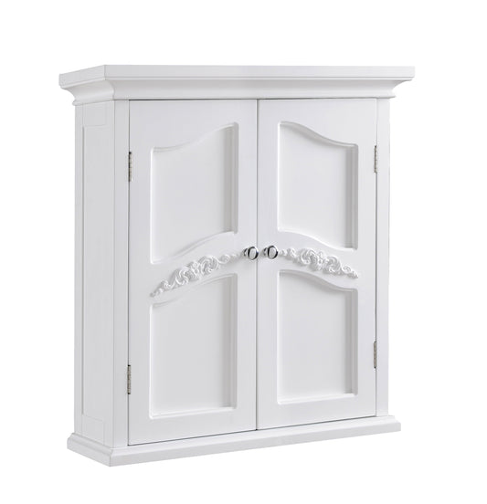 Wall Mount Bathroom Cabinet Wooden Organizer Storage, White