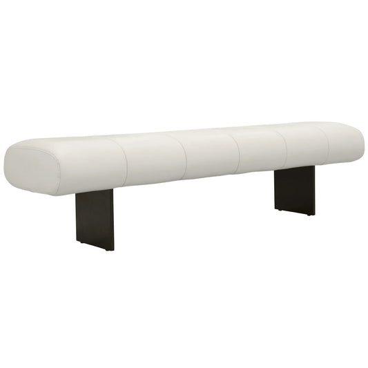 Candelabra Home Karol Cream Vegan Leather Bench