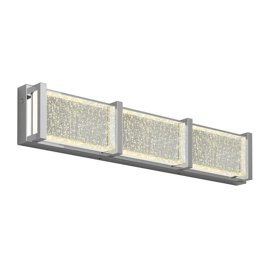 Bathroom Vanity Light Bar Modern 3-Light LED Frosted Glass 27 in. Chrome Fixture