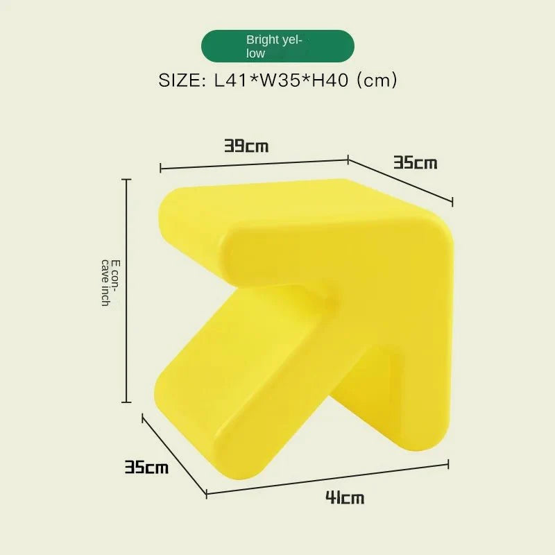 Colourful Thickened Plastic Arrow Shape Stool - The House Of BLOC