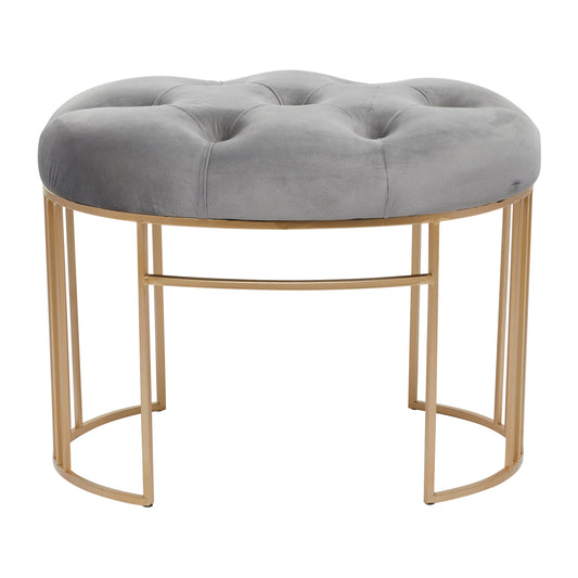 Metal Bench with Velvet Seat