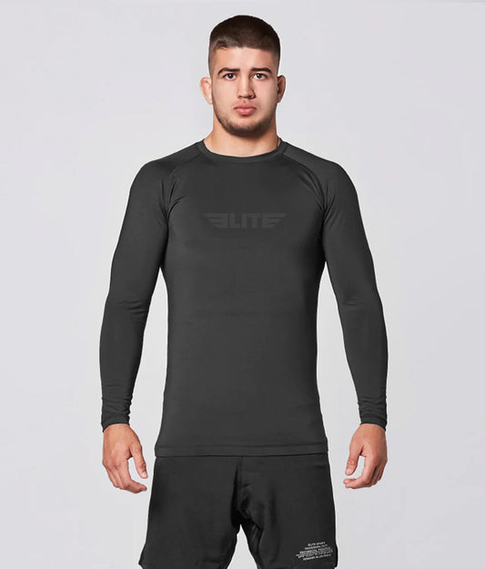 Men's Standard Black Long Sleeve Wrestling Rash Guard