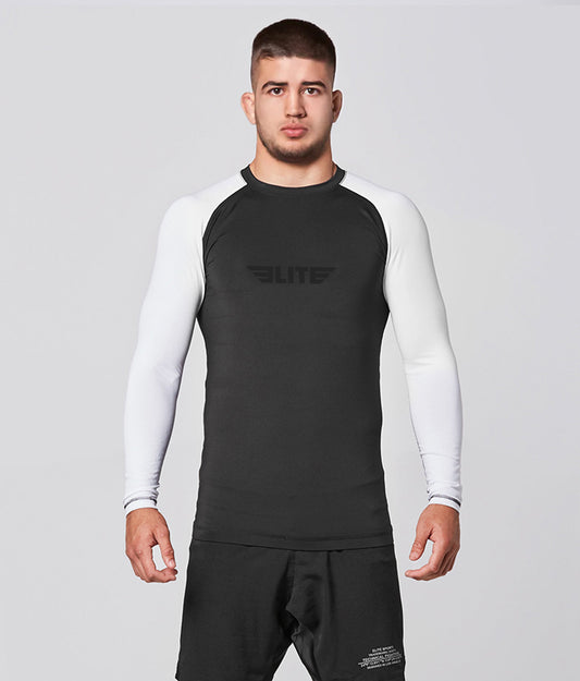 Men's Standard White Long Sleeve Wrestling Rash Guard