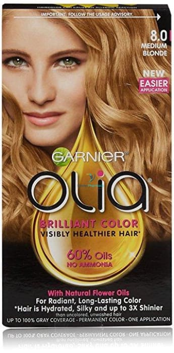 Garnier Olia 8.0 Blonde Permanent Hair Colour With Essential Oil