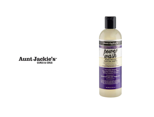 AUNT JACKIE'S GRAPESEED STYLE & SHINE RECIPES POWER WASH INTENSE MOISTURE CLARIFYING SHAMPOO 12oz