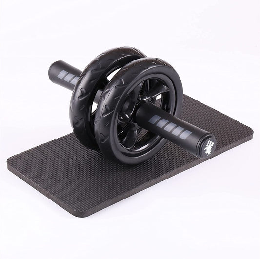 H&S Ab Roller Wheel for Abs Workout - Abdominal Core Exercise Equipment with Extra Thick Knee Pad Mat - W/ Dual Glide Wheels