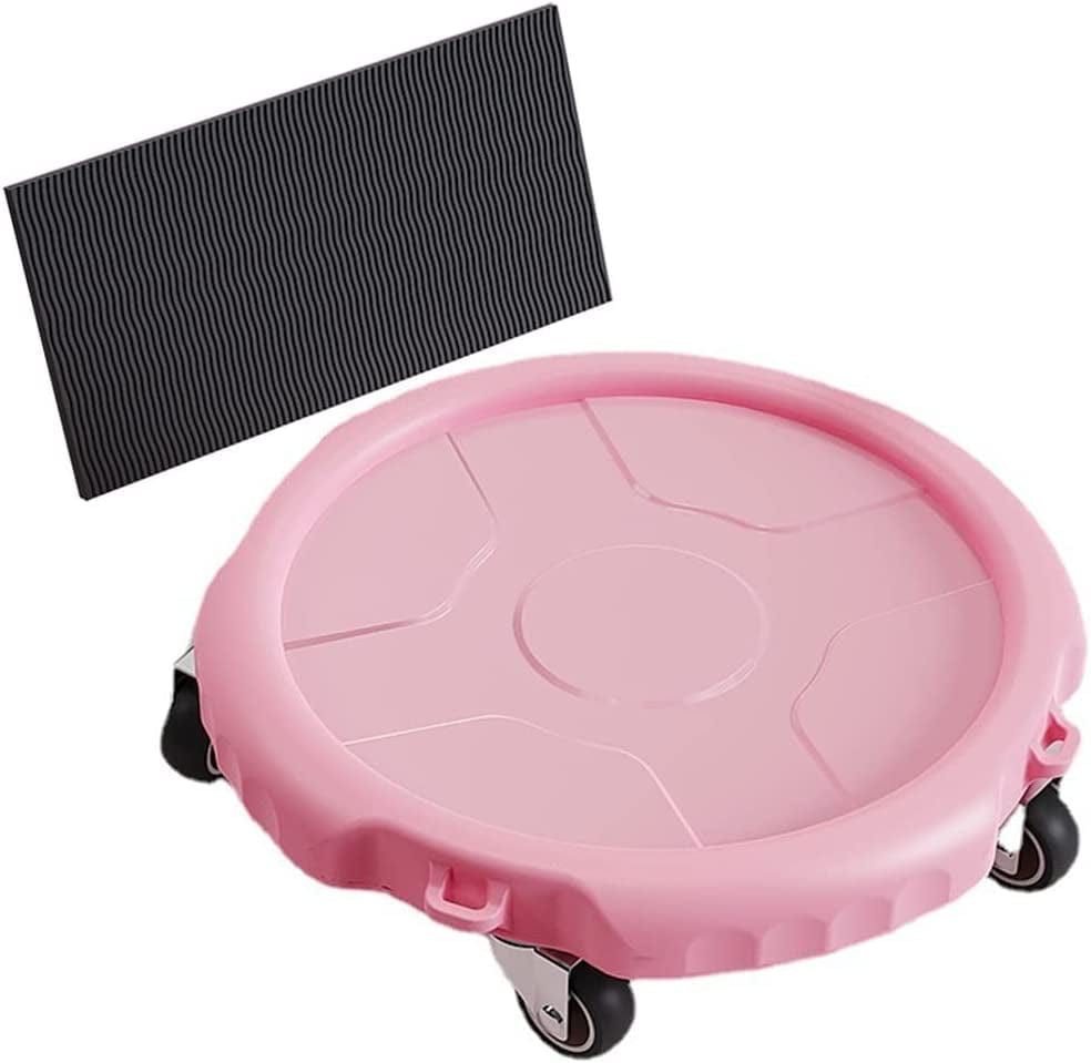 KITCISSL Ab Roller Side Shaper Ab Machine for Home, Exercise Equipment Ab Wheel Roller with Knee Mat, Smooth Bearing Sliding Disc Fitness Mute Gym Equipment for Adults (Color : Pink)