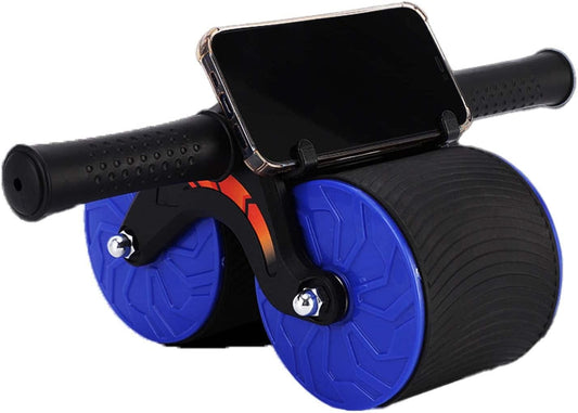 Leikefitness Ab Wheel Roller Automatic Rebound with Knee Pad Mat | Abdominal Muscle Roller with Mobile Phone Bracket | Ab Workout Equipment for Abdominal Exercise