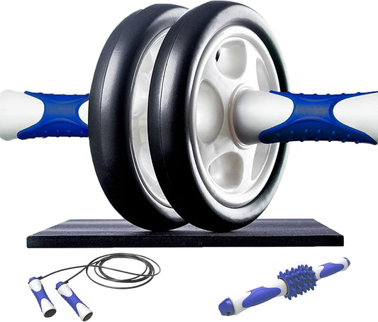 LEZER AB Wheel Roller, Abdominal Workout, 3 in 1 Exercise Roller, Core Strength Training, Home Gym Fitness Equipment, Extra Thick Knee Pad, Detachable Set