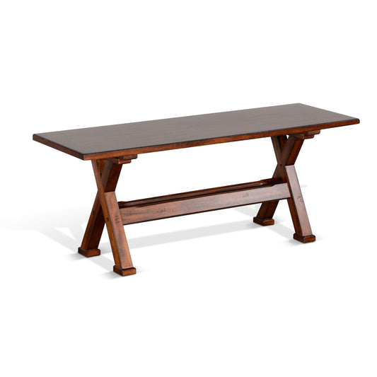 Lorelei Medium Brown Cross Leg Side Bench
