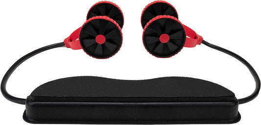 Mind Reader Wheel Abs Roller Core Muscles Exercise Trainer, Abdominal Fitness Equipment, Red, ABROLL-RED