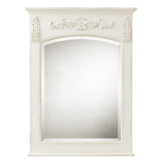 Framed Rectangular Bathroom Vanity Mirror, White