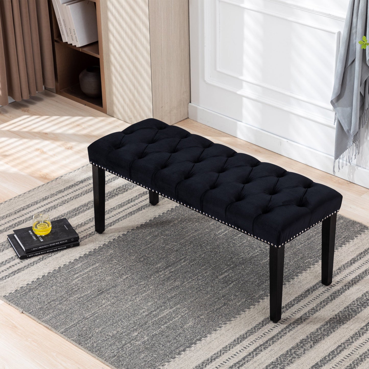 Sculpt Upholstered Velvet Accent Bench - Benches