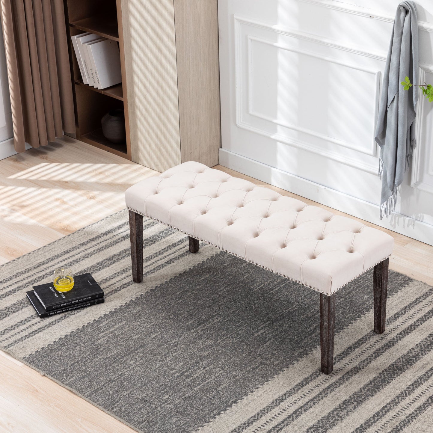 Sculpt Upholstered Velvet Accent Bench - Benches