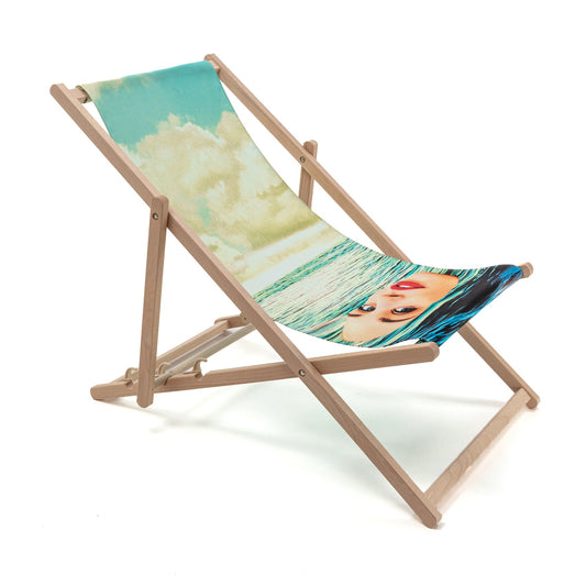 Toiletpaper Wooden Folding Indoor/Outdoor Deckchair