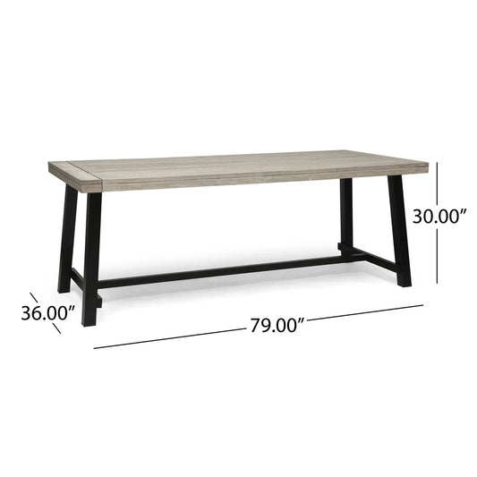 Carlisle 14.50 in.  Sandblast Light Grey Wood and Metal Outdoor Bench (Set of 2)- $170