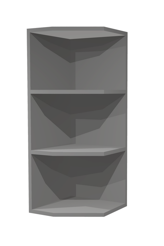 RTA - Grey Shaker - End Wall Shelf Base Cabinets | 12"W x 30"H x 12"D
